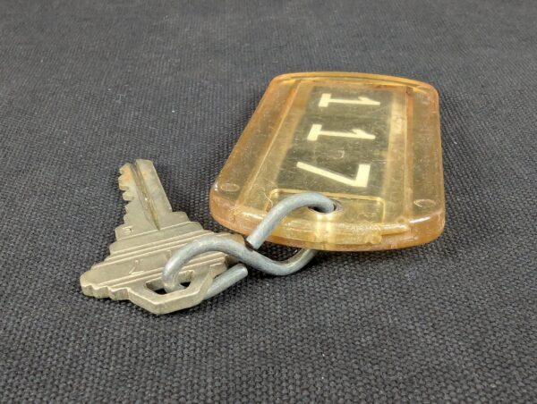 Vintage Country Squire Motel Room Key and Plastic Tag Schlage Hardware Keychain