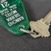 Vintage Rancho Sierra Motel Key and Green Plastic Keychain Tag Schlage Reno NV