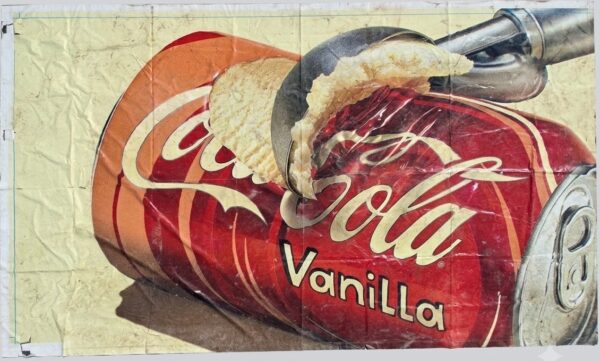 Coca-Cola Vanilla Advertising Banner Large Format Heavy Duty Vinyl Red Cream ...