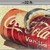 Coca-Cola Vanilla Advertising Banner Large Format Heavy Duty Vinyl Red Cream ...