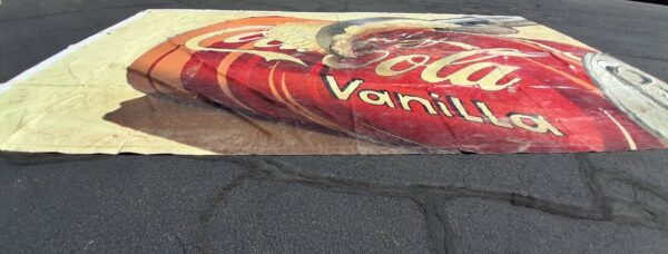 Coca-Cola Vanilla Advertising Banner Large Format Heavy Duty Vinyl Red Cream ...