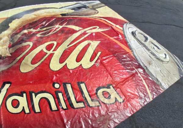 Coca-Cola Vanilla Advertising Banner Large Format Heavy Duty Vinyl Red Cream ...