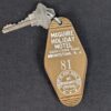 Vintage McGuire Holiday Motel Key and Keychain Wrightstown NJ Mid-Century Brown