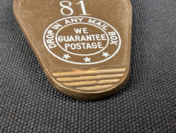 Vintage McGuire Holiday Motel Key and Keychain Wrightstown NJ Mid-Century Brown