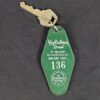 Vintage Holiday Inn Oakland Key Fob W.W. Wilcox Mfg Co Chicago Green White Si...