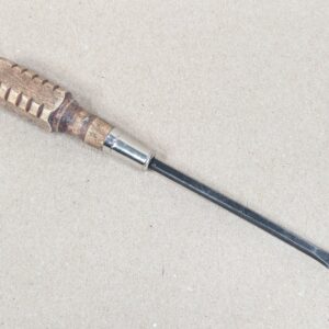 Vintage Flat-Head Screwdriver Wooden Handle Metal Ferrule Marked Taiwan Tool 10"
