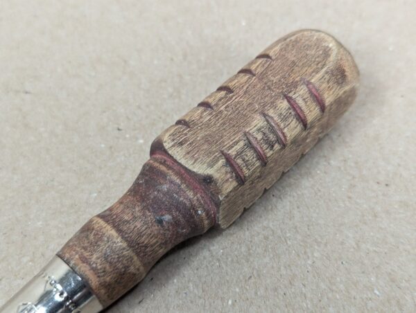 Vintage Flat-Head Screwdriver Wooden Handle Metal Ferrule Marked Taiwan Tool 10"