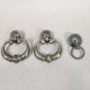 Vintage Brass Furniture Pulls Set 3pc Two Ornate Drop Pulls One Rosette Model...