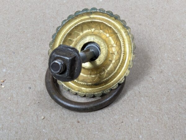Vintage Brass Furniture Pulls Set 3pc Two Ornate Drop Pulls One Rosette Model...