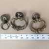 Vintage Brass Furniture Pulls Set 3pc Two Ornate Drop Pulls One Rosette Model...