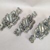 Vintage Art Nouveau Style Brass Drawer Pulls Swinging Handles Set of Three Brass