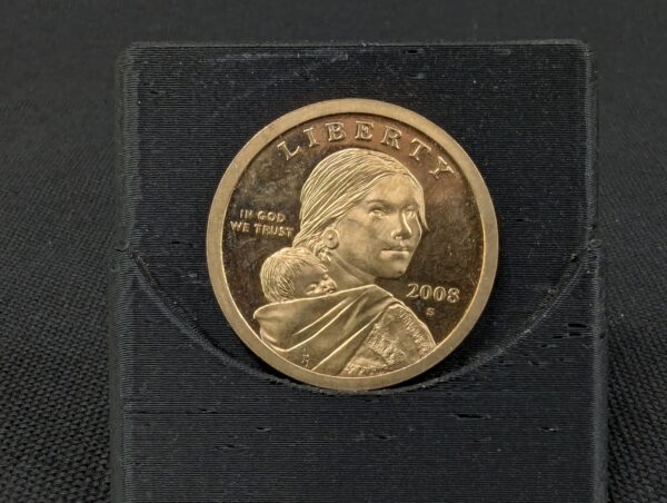 10-5012.jpg US Dollar Coin Sacagawea 2008 Denver Mint Bright Mirror Finish Possible Proof