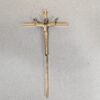 Mid-Century Modern Style Crucifix Pendant Linear Brass Cross Textured Metal F...
