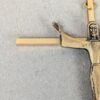 Mid-Century Modern Style Crucifix Pendant Linear Brass Cross Textured Metal F...