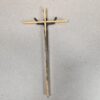 Mid-Century Modern Style Crucifix Pendant Linear Brass Cross Textured Metal F...