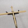 Mid-Century Modern Style Crucifix Pendant Linear Brass Cross Textured Metal F...