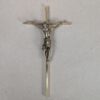 Mid-Century Modern Brass Wall Crucifix Minimalist Stylized Corpus Western Ger...