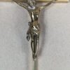 Mid-Century Modern Brass Wall Crucifix Minimalist Stylized Corpus Western Ger...