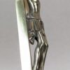 Mid-Century Modern Brass Wall Crucifix Minimalist Stylized Corpus Western Ger...
