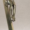 Mid-Century Modern Brass Wall Crucifix Minimalist Stylized Corpus Western Ger...