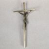 Mid-Century Modern Brass Wall Crucifix Minimalist Stylized Corpus Western Ger...