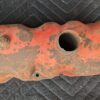 Vintage Ford Inline-6 Engine Valve Cover Orange Metal Automotive Display Piece