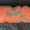Vintage Ford Inline-6 Engine Valve Cover Orange Metal Automotive Display Piece