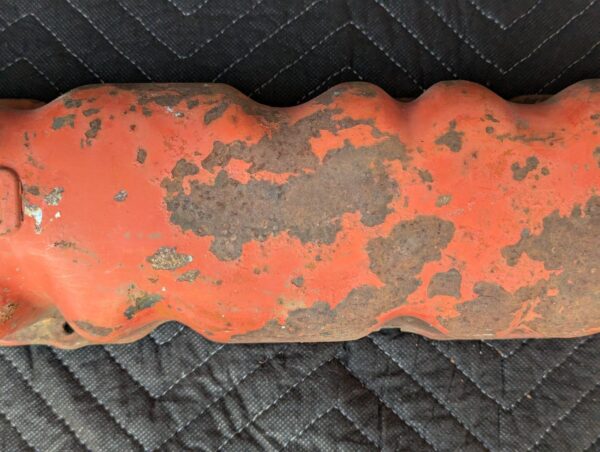 Vintage Ford Inline-6 Engine Valve Cover Orange Metal Automotive Display Piece