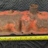 Vintage Ford Inline-6 Engine Valve Cover Orange Metal Automotive Display Piece
