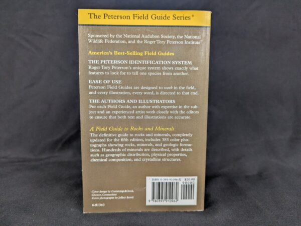 Peterson Field Guide: Rocks and Minerals 5th Edition 1996 Frederick H. Pough ...