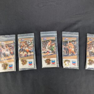 Karl Malone Utah Jazz Chevron Pin Card Collection - 5 Piece NBA Basketball Pins