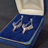 Montana Silversmiths Drop Earrings Western Spur Design Two-Tone Silver Gold Tone