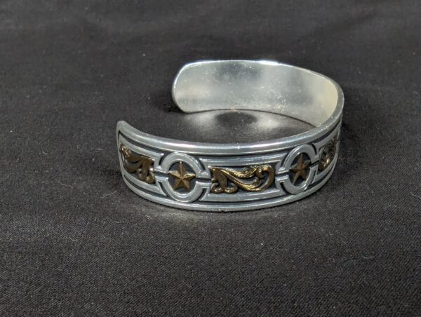 Montana Silversmiths Western Cuff Bracelet Silver-Tone Gold-Tone Star Scroll New