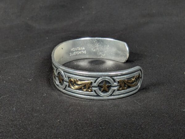 Montana Silversmiths Western Cuff Bracelet Silver-Tone Gold-Tone Star Scroll New