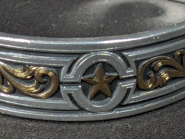 Montana Silversmiths Western Cuff Bracelet Silver-Tone Gold-Tone Star Scroll New