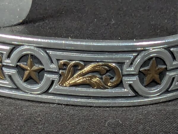 Montana Silversmiths Western Cuff Bracelet Silver-Tone Gold-Tone Star Scroll New