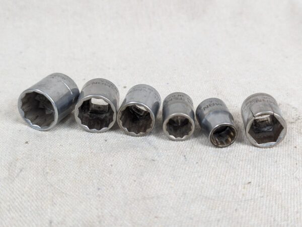 Vintage Craftsman USA Socket Set 11/16 5/8 9/16 7/16 3/8 14mm Mixed Sizes Tool