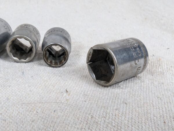 Vintage Craftsman USA Socket Set 11/16 5/8 9/16 7/16 3/8 14mm Mixed Sizes Tool