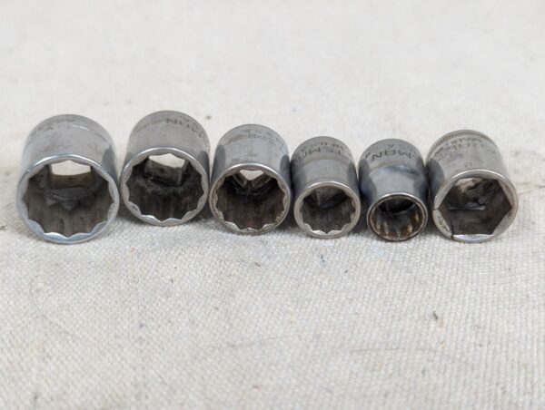 Vintage Craftsman USA Socket Set 11/16 5/8 9/16 7/16 3/8 14mm Mixed Sizes Tool