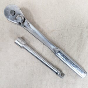 Vintage Craftsman 1/2" Drive Ratchet V-44975 and Extension Bar 44131 USA Made