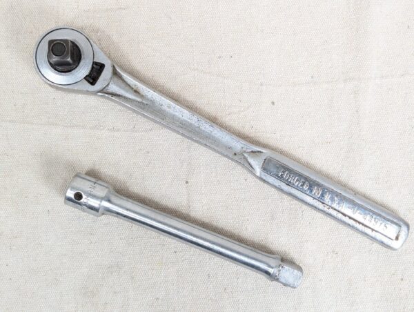 Vintage Craftsman 1/2" Drive Ratchet V-44975 and Extension Bar 44131 USA Made
