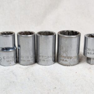 Vintage Craftsman 1/2" Drive 12-Point Socket Set & Adapter V Series USA 1980s...