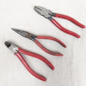 Lion Tools KY-1031 3-Piece Plier Set Linesman Long-Nose Diagonal Cutters Vintage