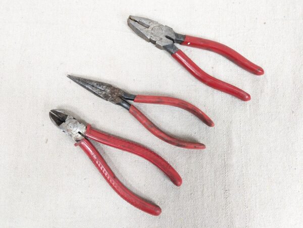 Lion Tools KY-1031 3-Piece Plier Set Linesman Long-Nose Diagonal Cutters Vintage