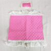 10-686.jpg Vintage 1985 Mattel Barbie Doll Bedding Set Quilted Pink Blanket Lace Pillow