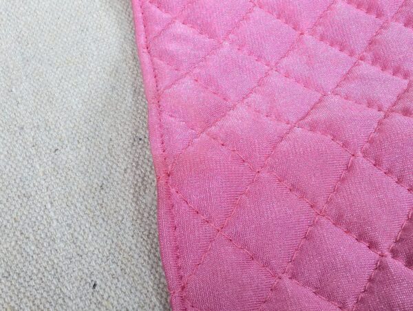 10-689.jpg Vintage 1985 Mattel Barbie Doll Bedding Set Quilted Pink Blanket Lace Pillow