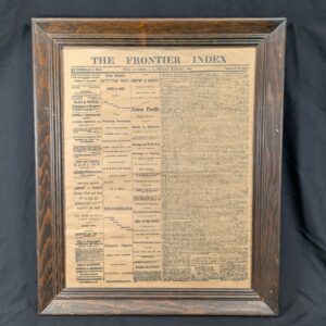 The Frontier Index Newspaper March 6 1868 Framed Reproduction Americana Souvenir