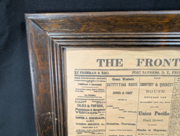 The Frontier Index Newspaper March 6 1868 Framed Reproduction Americana Souvenir
