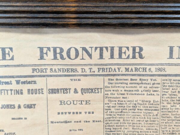 The Frontier Index Newspaper March 6 1868 Framed Reproduction Americana Souvenir