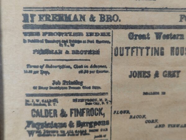 The Frontier Index Newspaper March 6 1868 Framed Reproduction Americana Souvenir